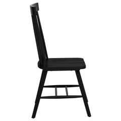 Andrews Black Windsor Spindle Back Dining Side Chair (Set of 2) - Ornate Home
