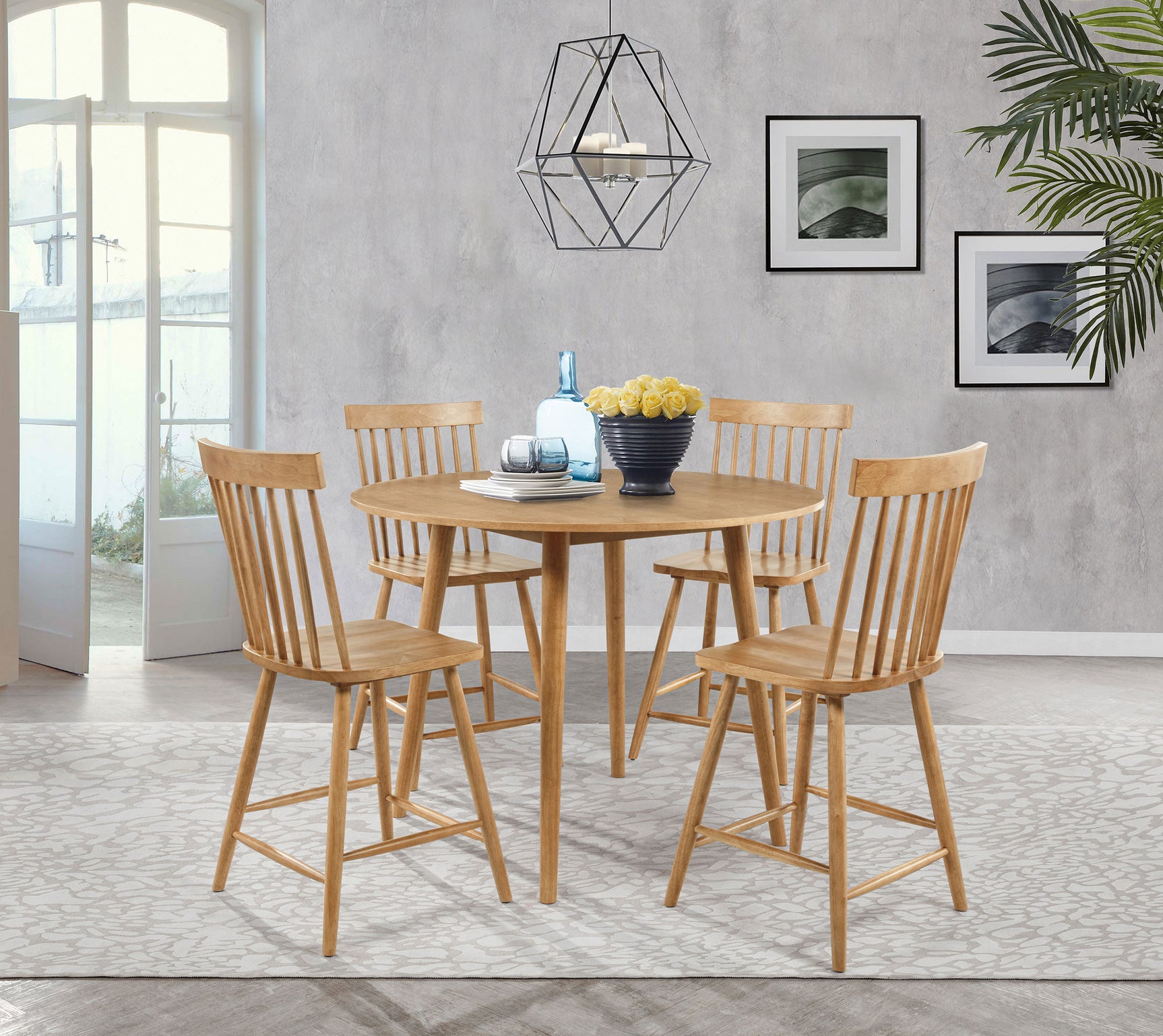 Andrews Light Ash 48-inch Round Counter Height Dining Table - Ornate Home