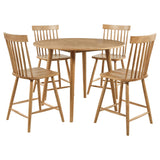 Andrews Light Ash 5-piece Round Counter Height Dining Set - Ornate Home
