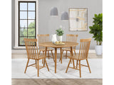 Andrews Light Ash 5-piece Round Wood Dining Room Table Set - Ornate Home