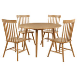 Andrews Light Ash 5-piece Round Wood Dining Room Table Set - Ornate Home