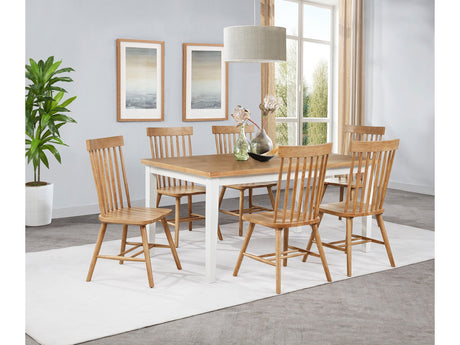 Andrews Light Ash/White 7-piece Rectangular Dining Set - Ornate Home
