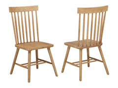 Andrews Light Ash Windsor Spindle Back Dining Side Chair (Set of 2) - Ornate Home