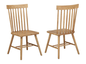 Andrews Light Ash Windsor Spindle Back Dining Side Chair (Set of 2) - Ornate Home
