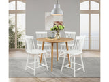 Andrews White/Light Ash 5-piece Round Counter Dining Set - Ornate Home
