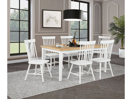 Andrews White/Light Ash 7-piece Rectangular Dining Set - Ornate Home
