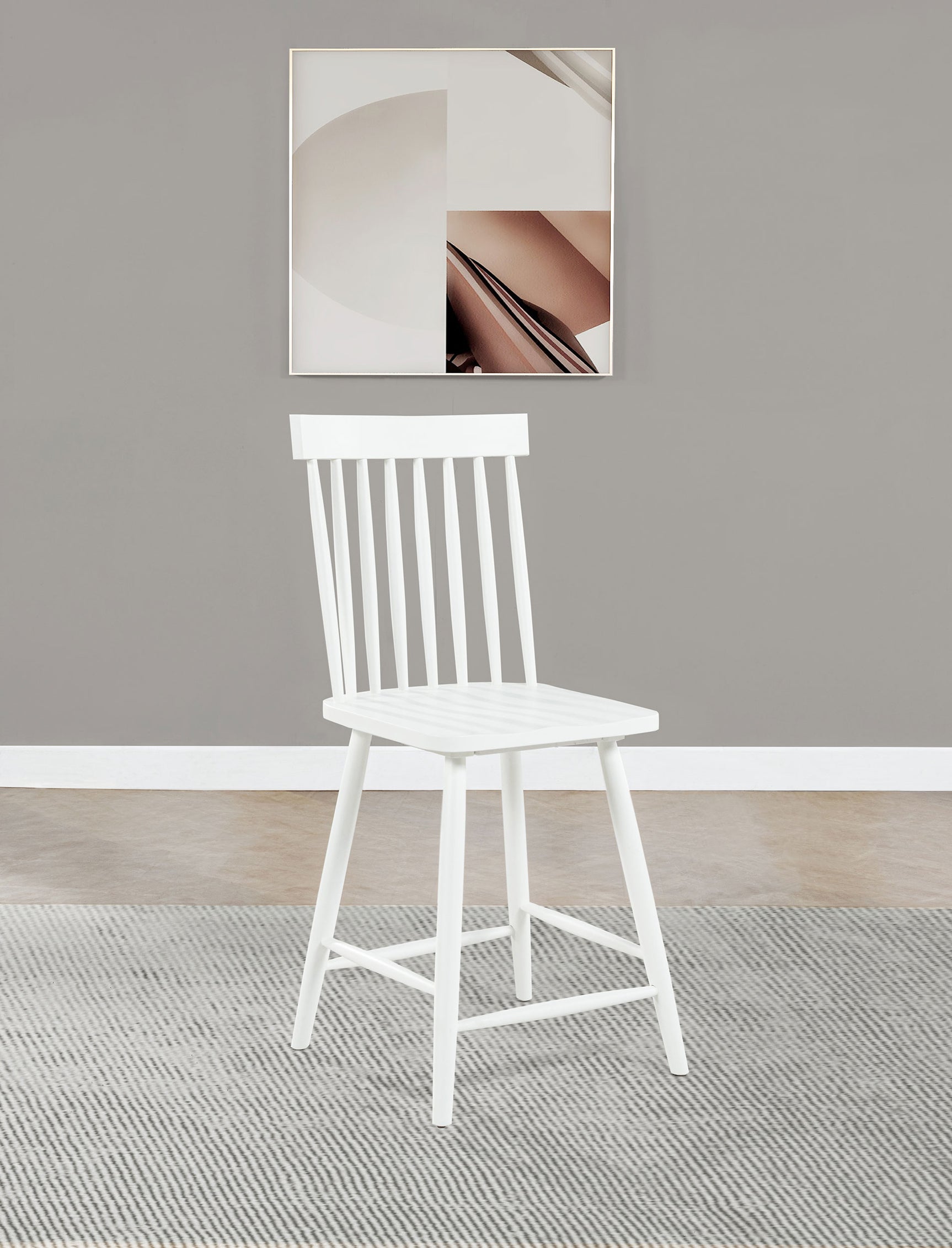 Andrews White Windsor Counter Height Dining Side Chair (Set of 2) - Ornate Home