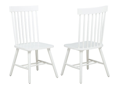 Andrews White Windsor Spindle Back Dining Side Chair (Set of 2) - Ornate Home