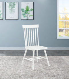 Andrews White Windsor Spindle Back Dining Side Chair (Set of 2) - Ornate Home