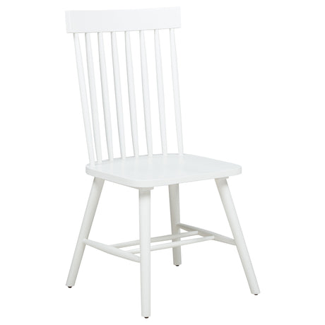 Andrews White Windsor Spindle Back Dining Side Chair (Set of 2) - Ornate Home
