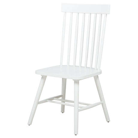 Andrews White Windsor Spindle Back Dining Side Chair (Set of 2) - Ornate Home