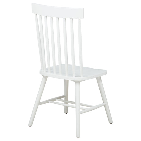 Andrews White Windsor Spindle Back Dining Side Chair (Set of 2) - Ornate Home