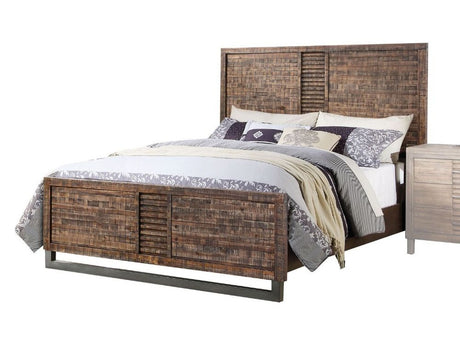 Andria Queen Platform Bed in Reclaimed Oak - Ornate Home