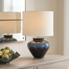 Andrus Blue Glaze Table Lamp - Ornate Home