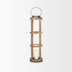 Andy Natural Large Wood Cylindrical Lantern - Ornate Home