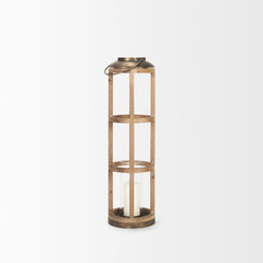 Andy Natural Large Wood Cylindrical Lantern - Ornate Home