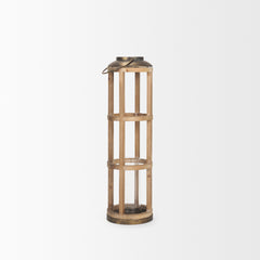 Andy Natural Large Wood Cylindrical Lantern - Ornate Home