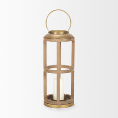 Andy Natural Small Wood Cylindrical Lantern - Ornate Home