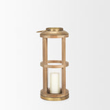 Andy Natural Small Wood Cylindrical Lantern - Ornate Home