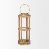 Andy Natural Small Wood Cylindrical Lantern - Ornate Home