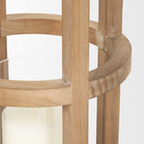 Andy Natural Small Wood Cylindrical Lantern - Ornate Home