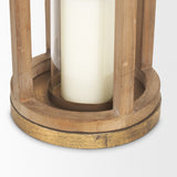 Andy Natural Small Wood Cylindrical Lantern - Ornate Home