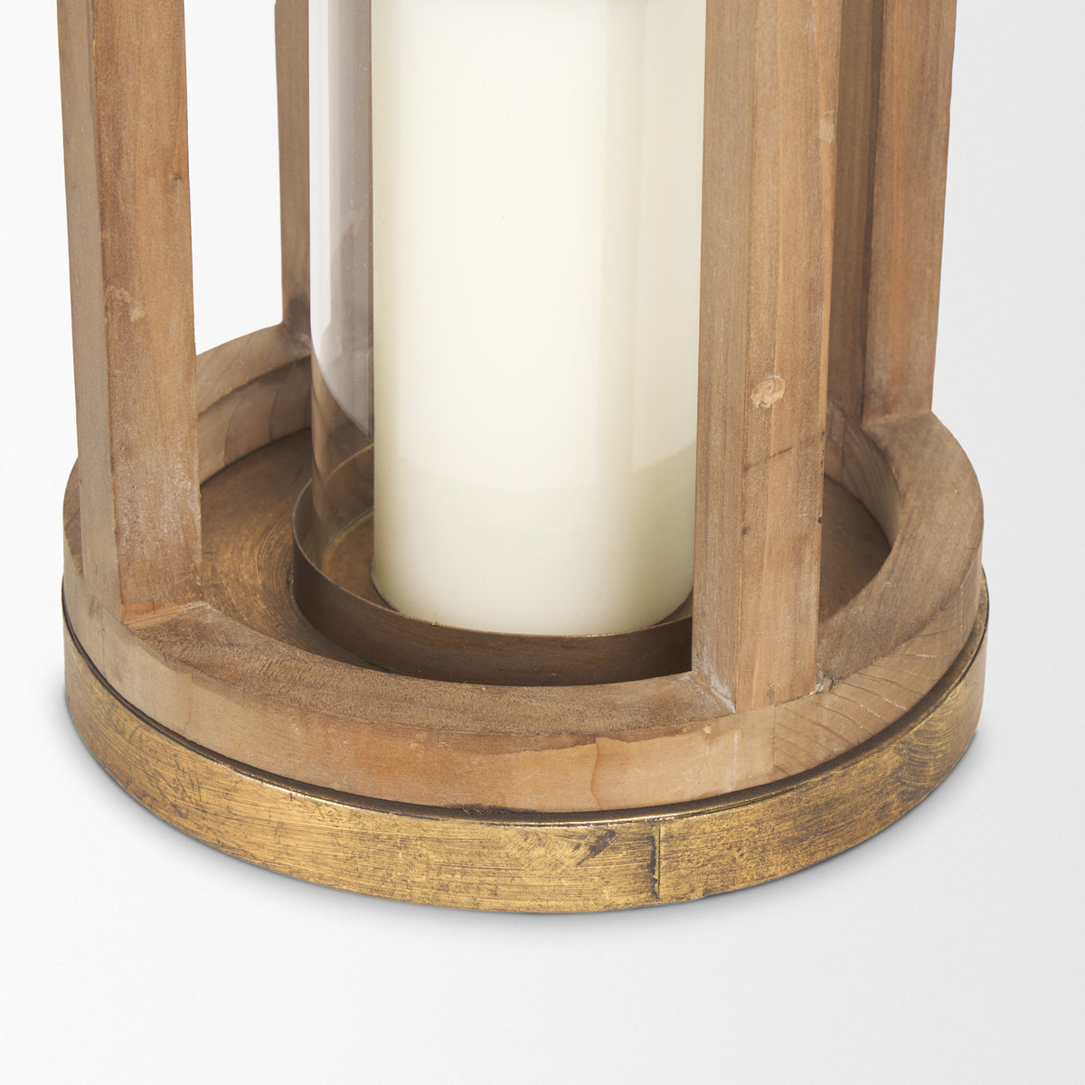 Andy Natural Small Wood Cylindrical Lantern - Ornate Home