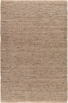 Aneko Khaki Handwoven Leather Rag Carpet - Clearance - Ornate Home