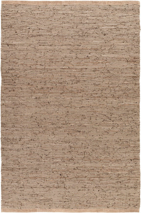 Aneko Khaki Handwoven Leather Rag Carpet - Clearance - Ornate Home