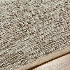 Aneko Khaki Handwoven Leather Rag Carpet - Clearance - Ornate Home