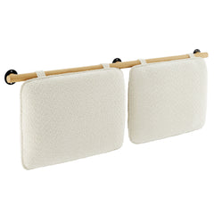 Anela Cream/Natural Wall-Mounted Chenille Upholstered Full Headboard - Ornate Home