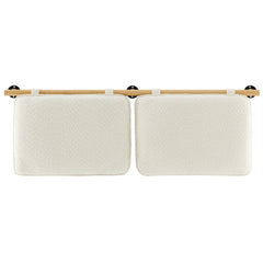 Anela Cream/Natural Wall-Mounted Chenille Upholstered King Size Headboard - Ornate Home