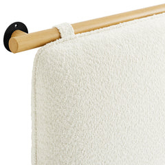 Anela Cream/Natural Wall-Mounted Chenille Upholstered King Size Headboard - Ornate Home