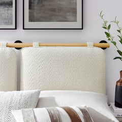 Anela Cream/Natural Wall-Mounted Chenille Upholstered King Size Headboard - Ornate Home