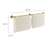 Anela Cream/Natural Wall-Mounted Chenille Upholstered Queen Headboard - Ornate Home