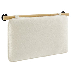 Anela Cream/Natural Wall-Mounted Chenille Upholstered Twin Headboard - Ornate Home