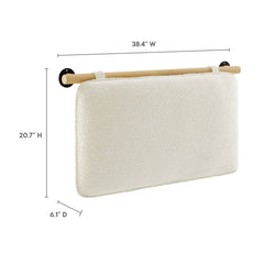 Anela Cream/Natural Wall-Mounted Chenille Upholstered Twin Headboard - Ornate Home