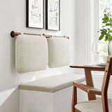 Anela Cream/Walnut Wall-Mounted Chenille Upholstered Queen Headboard - Ornate Home