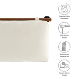 Anela Cream/Walnut Wall-Mounted Chenille Upholstered Queen Headboard - Ornate Home