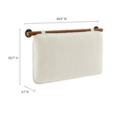 Anela Cream/Walnut Wall-Mounted Chenille Upholstered Twin Headboard - Ornate Home