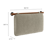 Anela Oat/Walnut Wall-Mounted Chenille Upholstered Twin Headboard - Ornate Home
