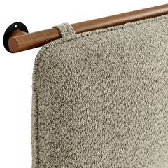 Anela Oatmeal/Walnut Wall-Mounted Chenille Upholstered Full Headboard - Ornate Home