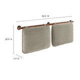 Anela Oatmeal/Walnut Wall-Mounted Chenille Upholstered Full Headboard - Ornate Home