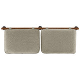 Anela Oatmeal/Walnut Wall-Mounted Chenille Upholstered Queen Headboard - Ornate Home