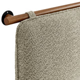 Anela Oatmeal/Walnut Wall-Mounted Chenille Upholstered Queen Headboard - Ornate Home