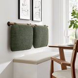 Anela Sage/Walnut Wall-Mounted Chenille Upholstered Full Headboard - Ornate Home