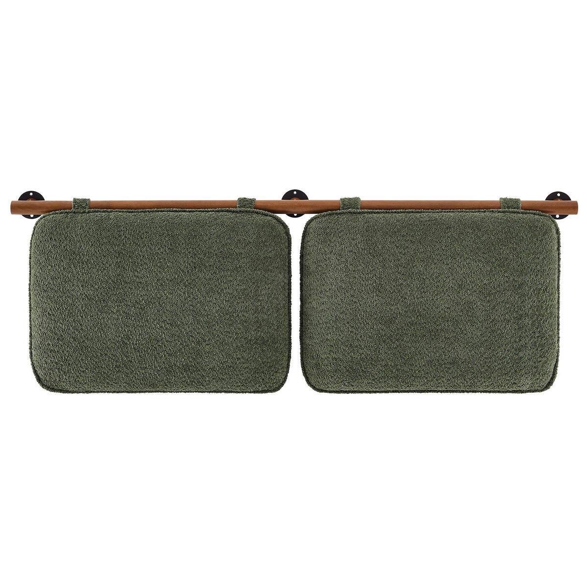 Anela Sage/Walnut Wall-Mounted Chenille Upholstered King Size Headboard - Ornate Home