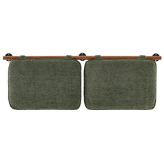 Anela Sage/Walnut Wall-Mounted Chenille Upholstered Queen Headboard - Ornate Home