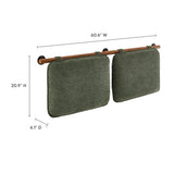 Anela Sage/Walnut Wall-Mounted Chenille Upholstered Queen Headboard - Ornate Home