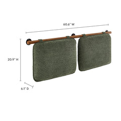 Anela Sage/Walnut Wall-Mounted Chenille Upholstered Queen Headboard - Ornate Home